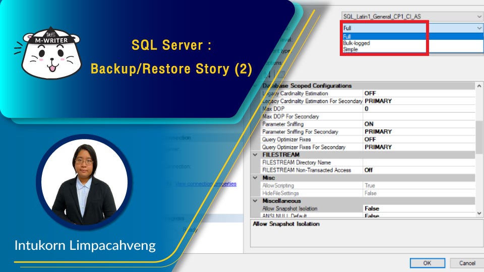 [Technology] SQL Server: Backup/Restore Story (2) | by Pansupar ...