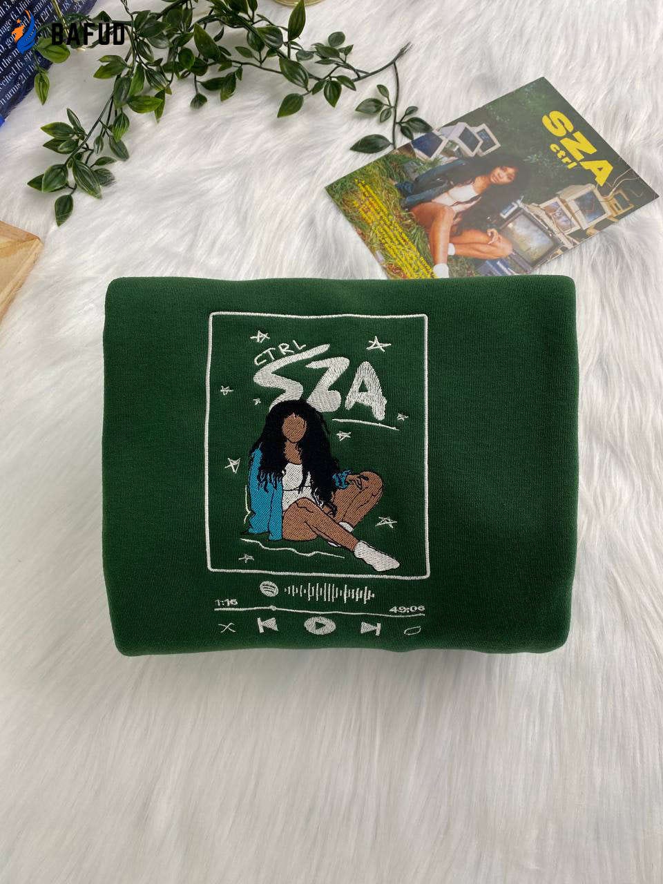 SZA Ctrl Album Spotify Embroidered Crewneck T-Shirt, Sweatshirt for Men Women Shirt, Gift for Men…