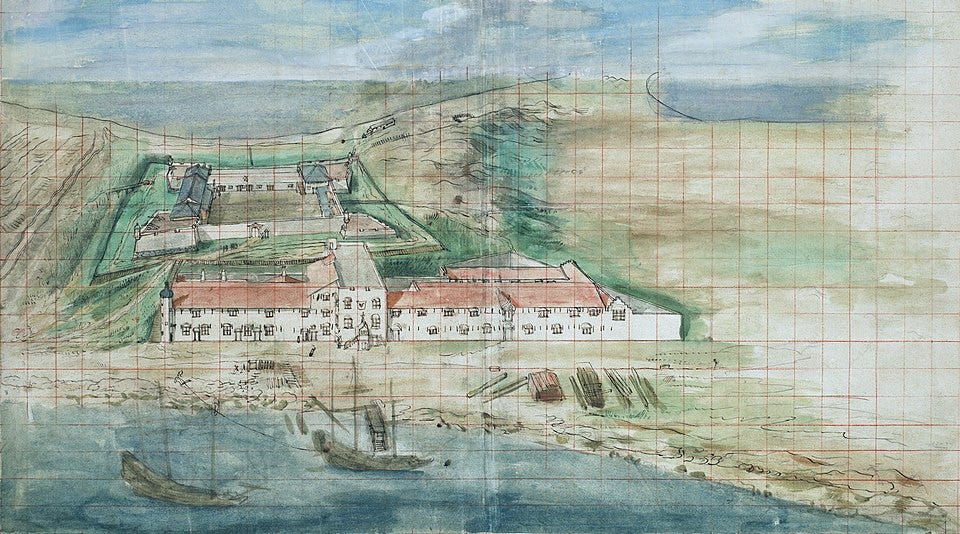 Fort Zeelandia, Tayouan in the 1630’s: https://commons.wikimedia.org/wiki/File:Zeelandia_from_Dutch.jpg