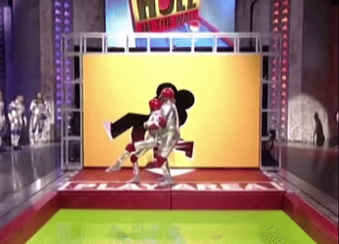 Funny Japanese Game Show - Human Tetris (Hole In The Wall) on Make a GIF