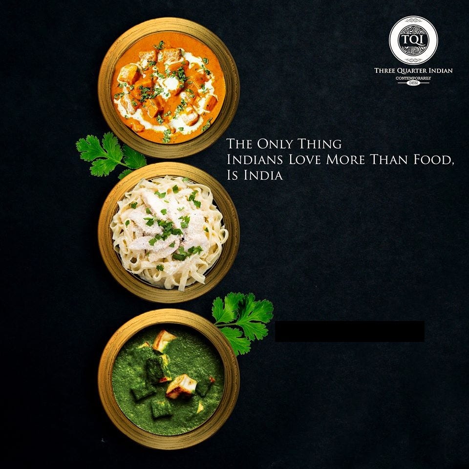 Best Vegetarian rooftop restaurant In Ahmedabad — Three Quarter Indian