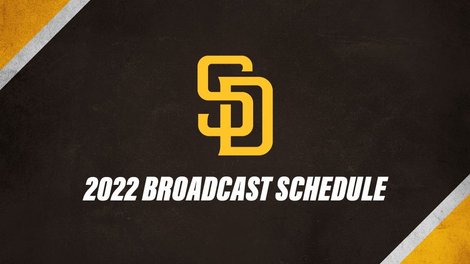Padres Announce 2022 Regular Season Broadcast Schedule | by FriarWire |  FriarWire