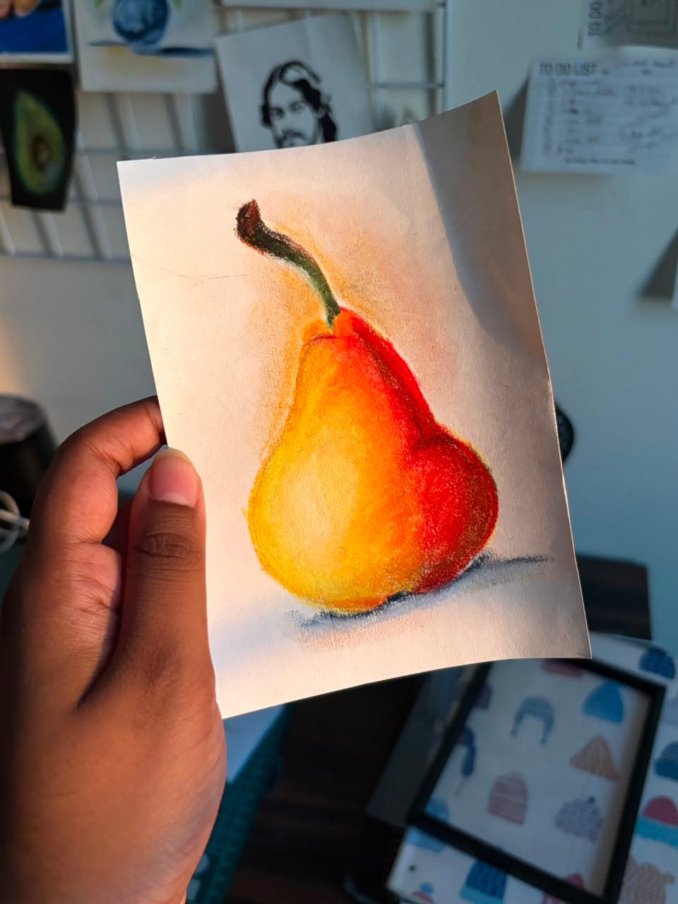 Soft pastel art idea : Pear