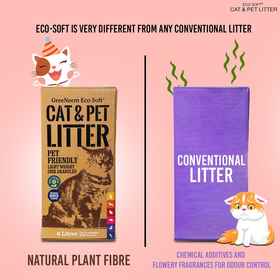 Eco soft cat litter Vs Conventional Litter by Eco Soft Pet Medium