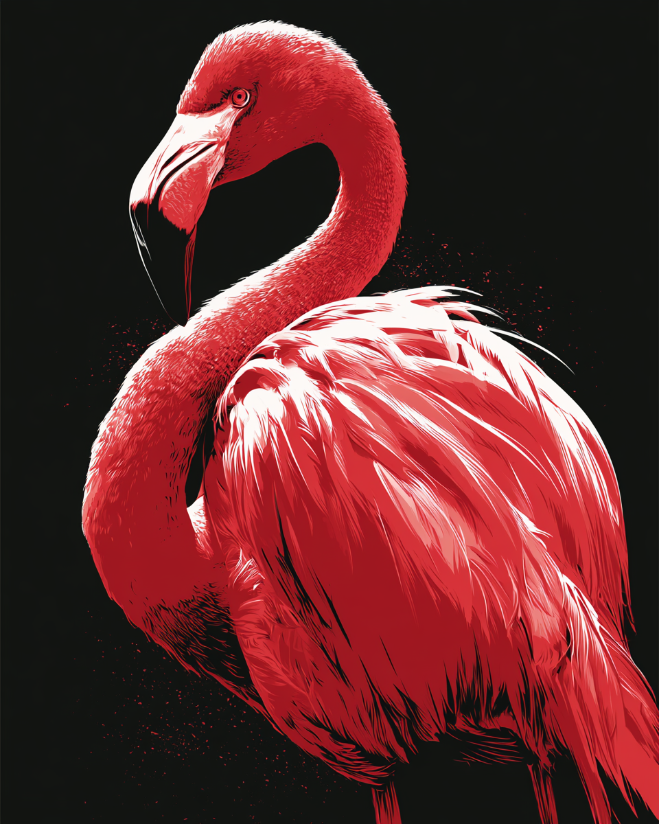 a beautiful flamingo image using SREF code: 2491782768 — created by the author in Midjourney v8.1
