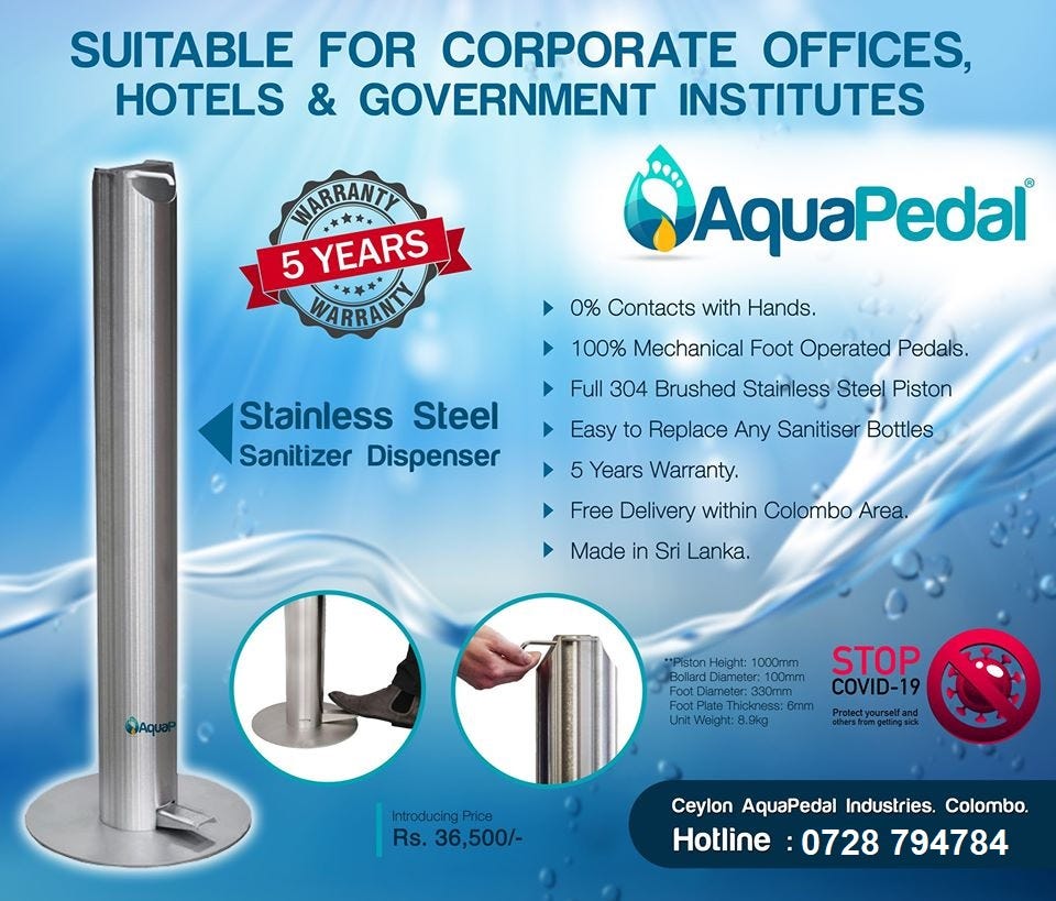 Best Sanitizer Dispenser and Pedal Sink In Sri Lanka by Smart Clean