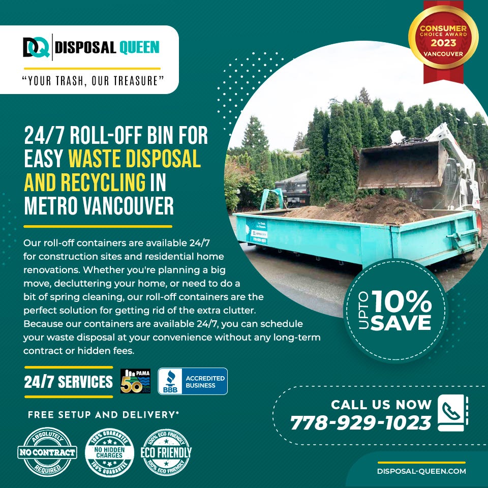 RollOff Bin for Easy Waste Disposal and Recycling in Metro Vancouver