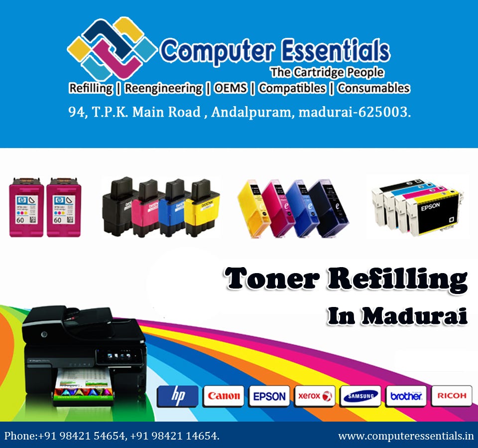 Refilling Laser Inkjet Toners helpfully with the assistance of specialists  of Toner Refilling In Madurai | by Computer Essentials | Medium