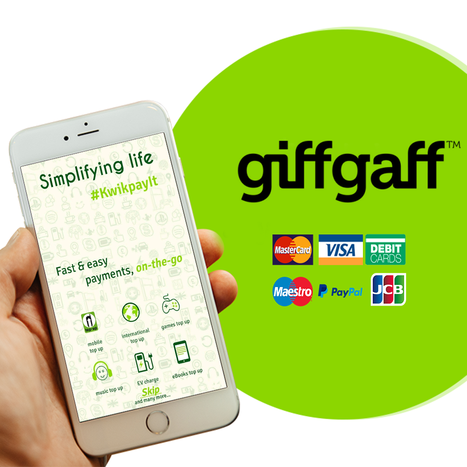 Giffgaff Top Up With PayPal, MasterCard, VISA, Maestro, JCB, Debit Card |  by Kwikpay Topup | Medium