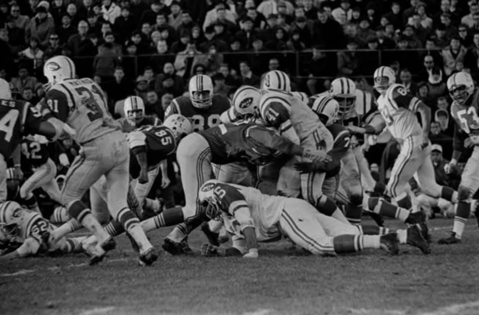 Ground level view at Shea Stadium of game between New York Jets