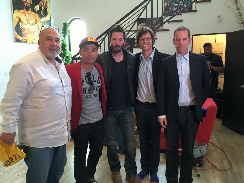 Larry Namer — With Keanu at Manny Pacquioas house in LA