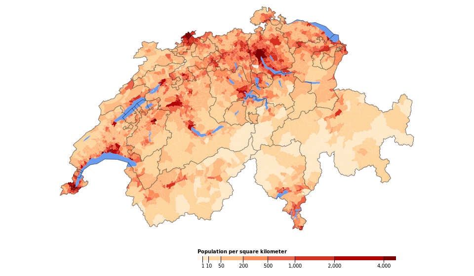 Швейцария численность населения. Карта плотности населения Швейцарии. Плотность населения Швейцарии. Население Швейцарии карта. Демографическая карта Швейцарии.