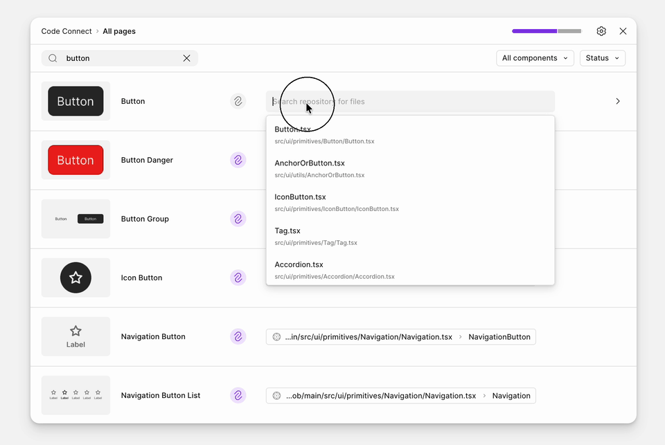 Code Connect: pointing each Figma component at the exact file in the code where it really lives. Source: https://developers.figma.com/docs/code-connect/code-connect-ui-setup/