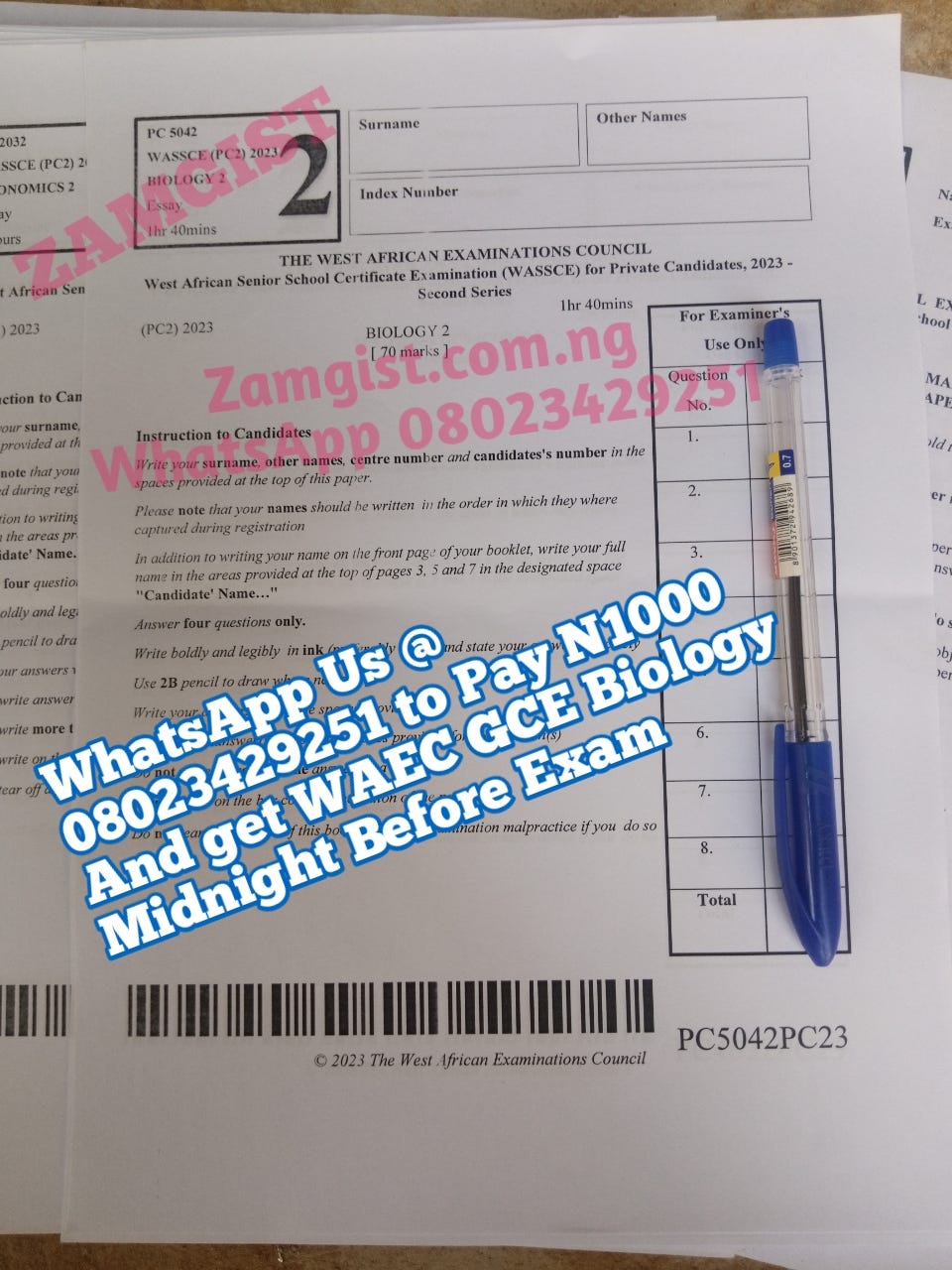 WAEC Biology 2024/2025 Expo Questions And Answers by BESTEXAMHUB Medium