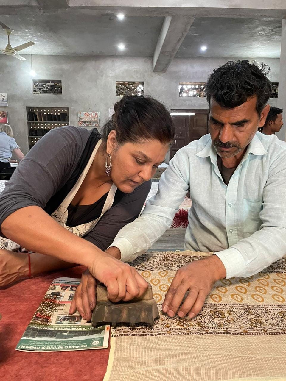 Fig: 5 Guest with master artisan (Damodar das ji chhipa)