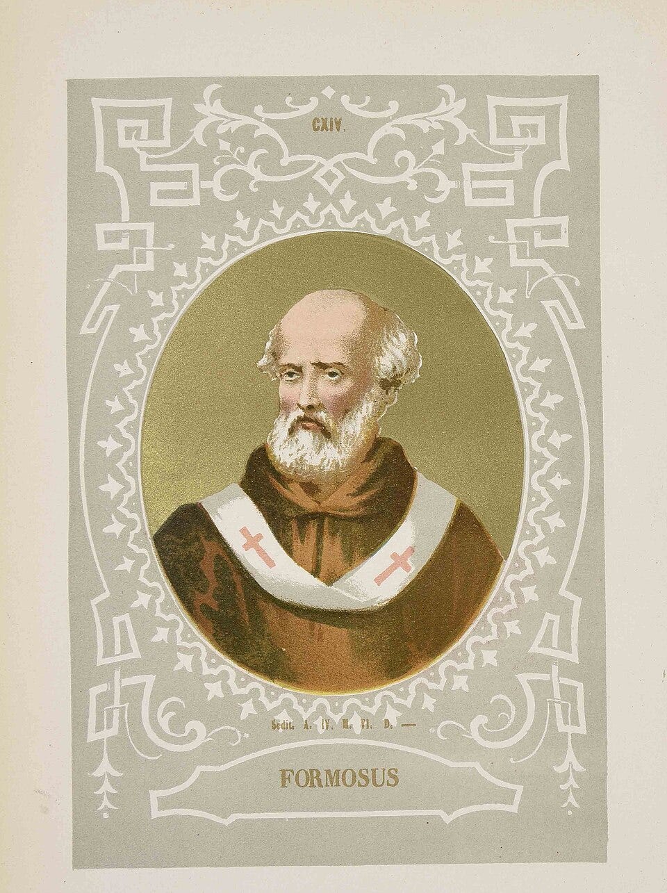 Portrait of Pope Formosus, engraving (public domain, Wikimedia Commons).