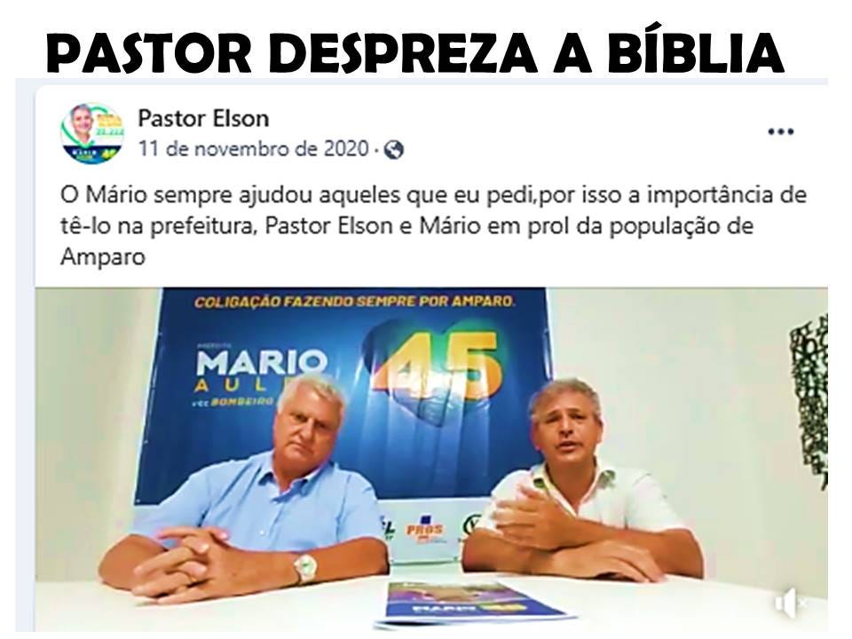 PASTOR ELSON DESPREZA A BÍBLIA. A Bíblia diz:, by Tito Psicólogo