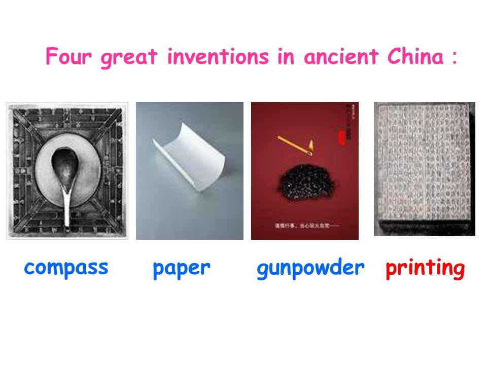 From paper and printing to gunpowder and the compass, ancient Chinese