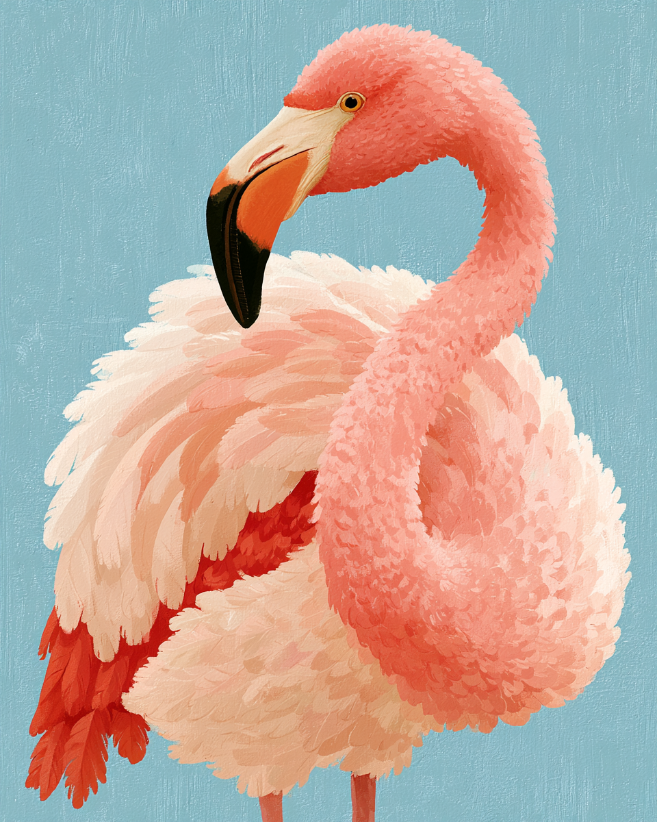 a beautiful flamingo image using SREF code: 3124409535 — created by the author in Midjourney v8.1