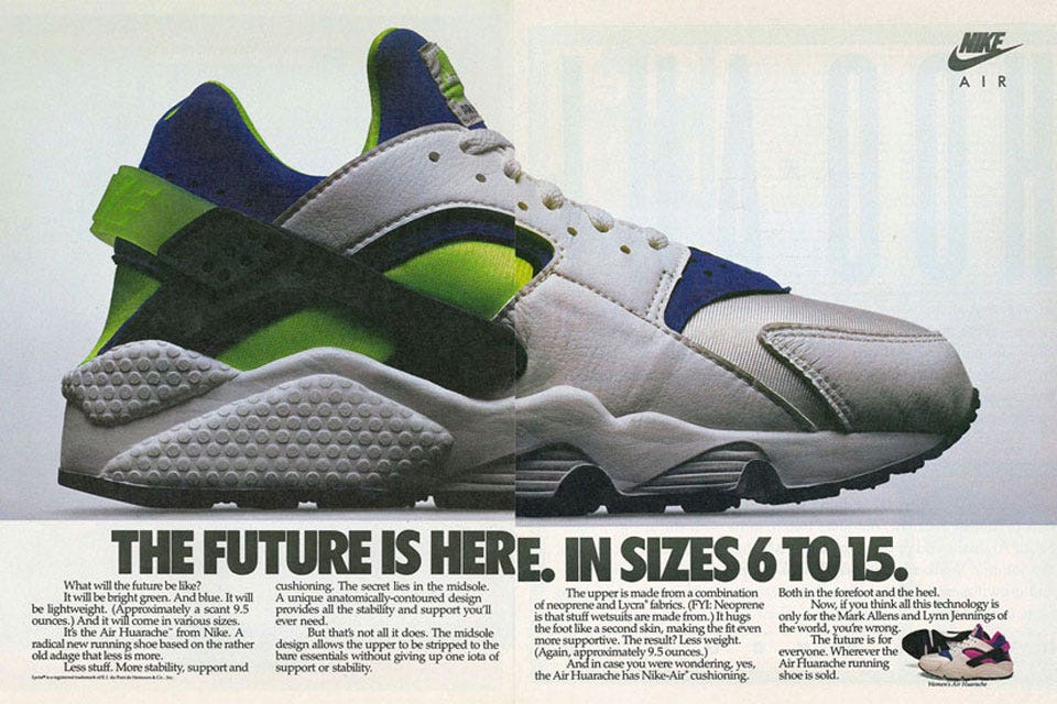 👴 Copywriting viejuno: Los primeros anuncios de las Nike Air Huarache | by  Álvaro Fernández Fernández | Medium