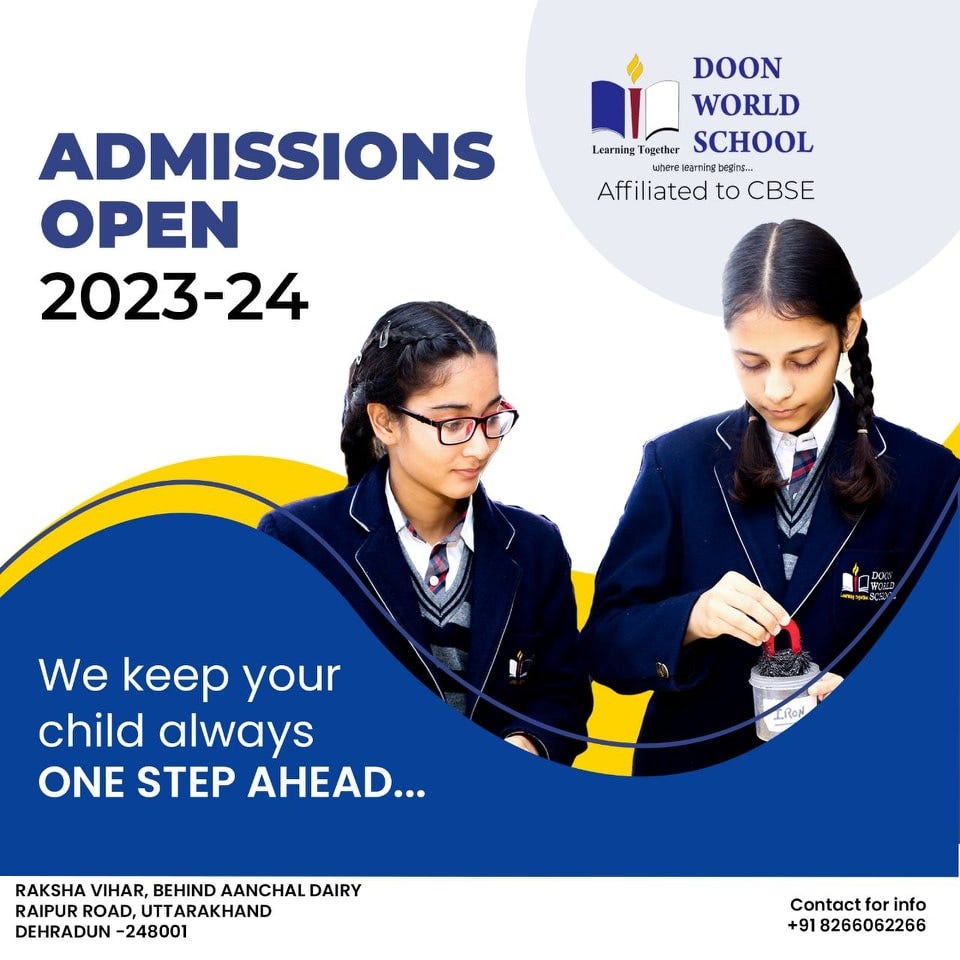 Admission Open — 2023–24 | Doon World School - Doonworldschool - Medium