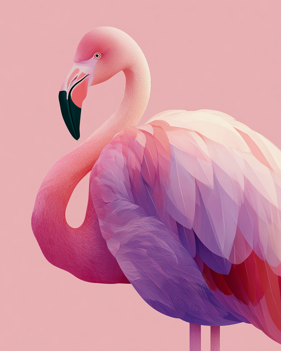 a beautiful flamingo image using SREF code: 3603535333 — created by the author in Midjourney v8.1