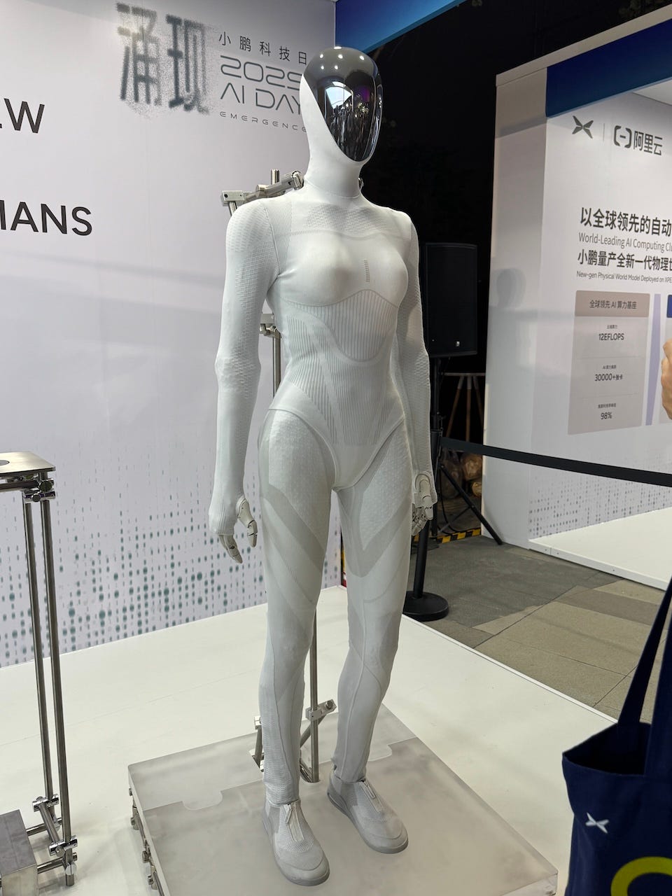 The IRON robot with its synthetic skin, resembling fabric but actually a kind of flexible and perforated latex. // Source: Nicolas Declunder