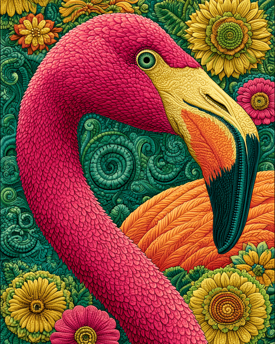 a beautiful flamingo image using SREF code: 2562257410 — created by the author in Midjourney v8.1