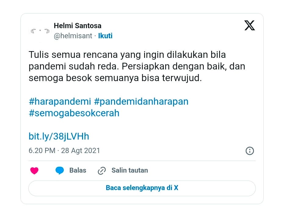 Pandemi Ini Sudah Lama Berakhir