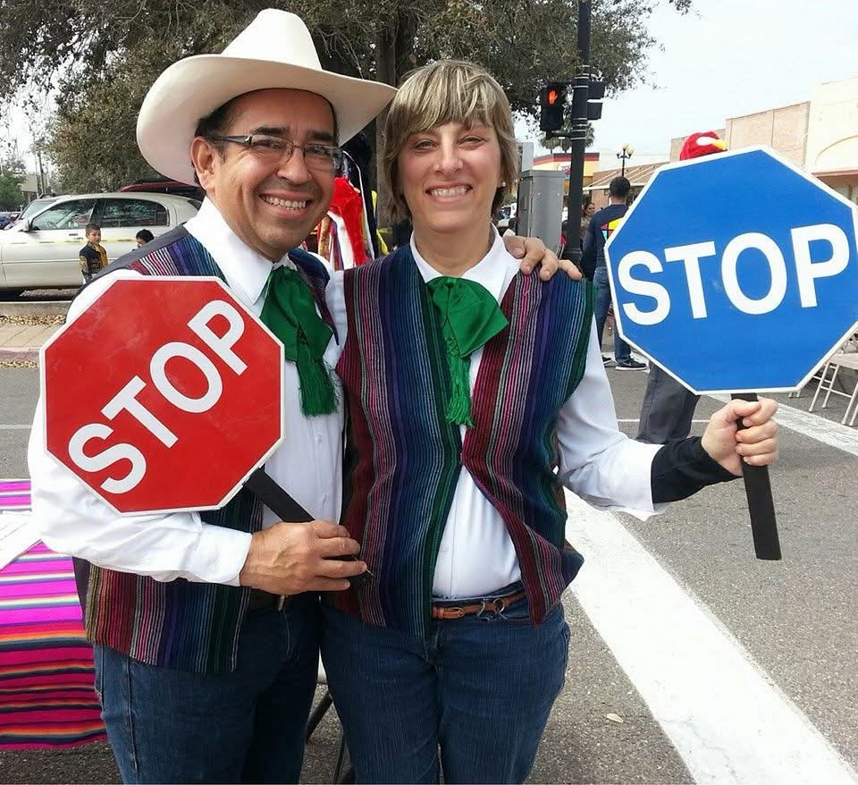 Supervising dancers in the children’s parade 2014 Photo by author