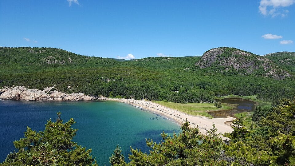 Sand Beach and the Beehive (mountain to the right)