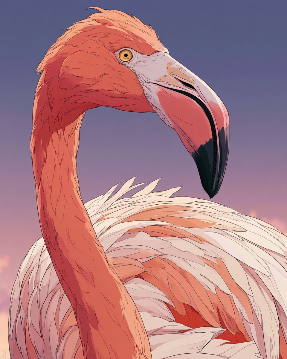 a beautiful flamingo image using SREF code: 262462698 — created by the author in Midjourney v8.1
