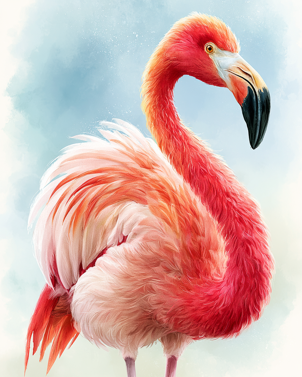 a beautiful flamingo image using SREF code: 2420903008 — created by the author in Midjourney v8.1