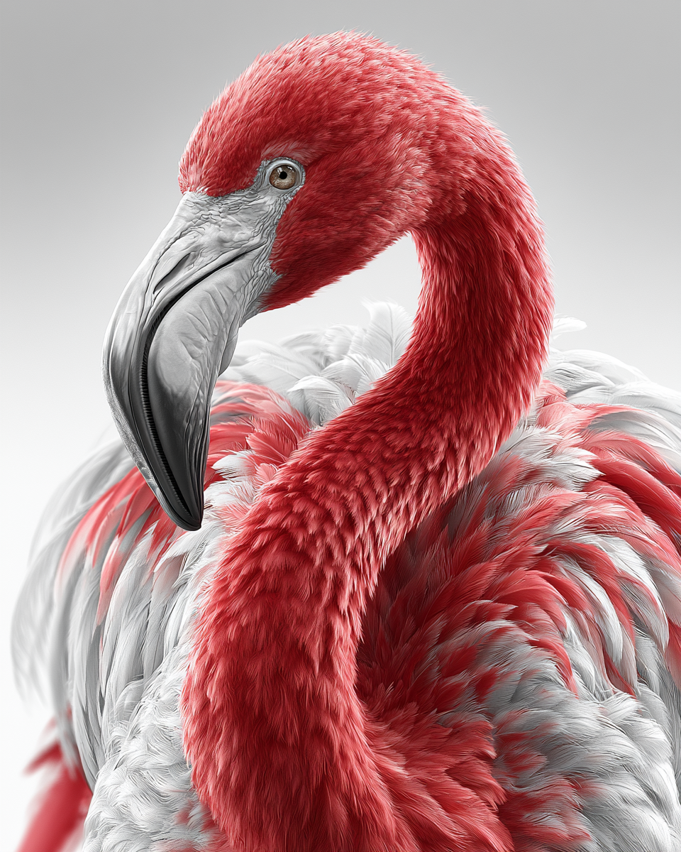 a beautiful flamingo image using SREF code: 782755392 — created by the author in Midjourney v8.1