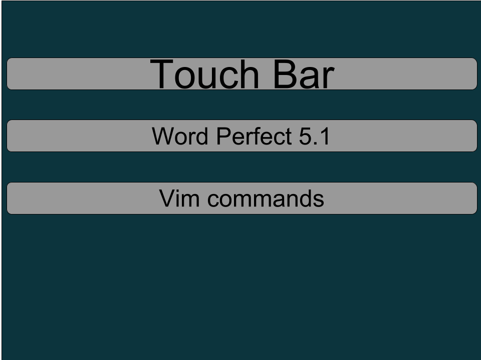 Apple s touch bar on macbook pro and word perfect 5 1 and vim editor