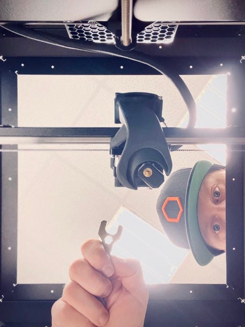 Me assembling our brend new Prusa CORE One for the assembly manua
