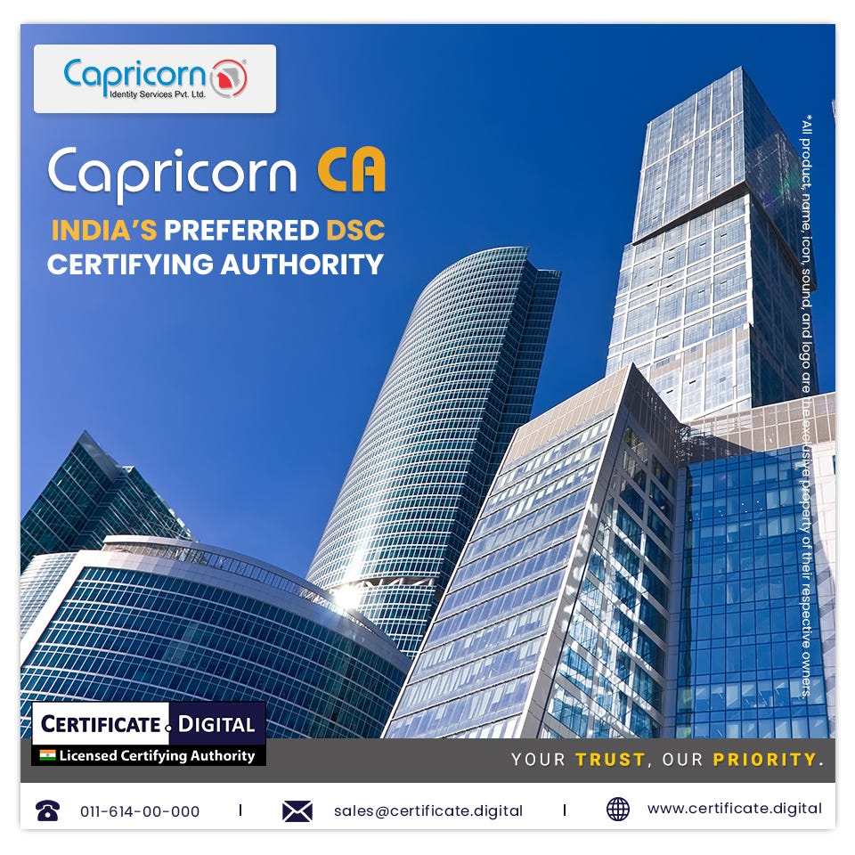 Digital Signature Certificate Service Online With Capricorn CA