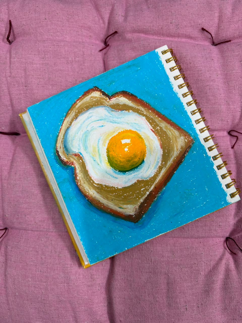 Soft pastel art idea : Bread & Eggs