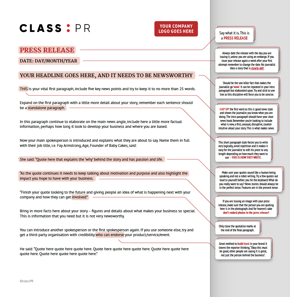 How To Write A Press Release The Definitive Guide By Alistair Clay