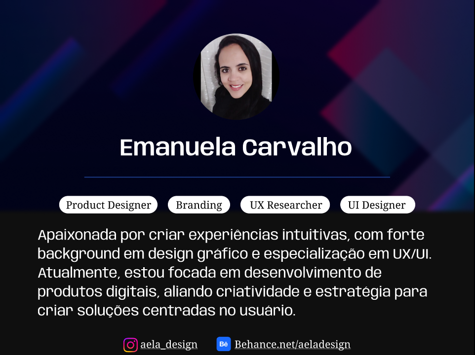 UX/UI Designer — Módulo 13 / Cartão de visita digital - Emanuela Alves ...
