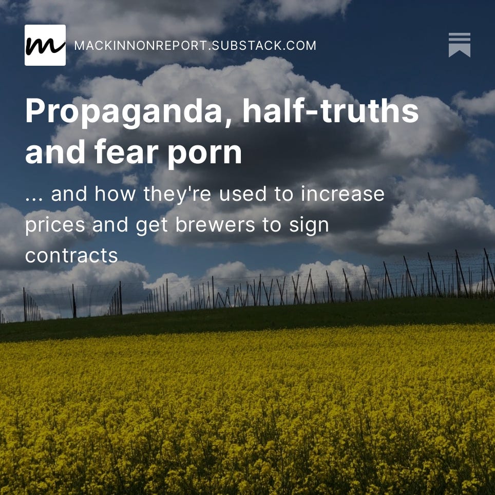 Propaganda, half-truths and fear porn â€¦ and how they're used to increase  prices and get brewers to sign contracts - Douglas MacKinnon - Medium