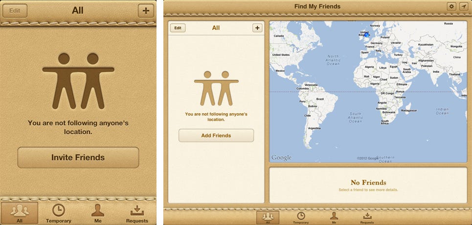 Apple's Find My Friends Interface | by Geoff Teehan | Medium