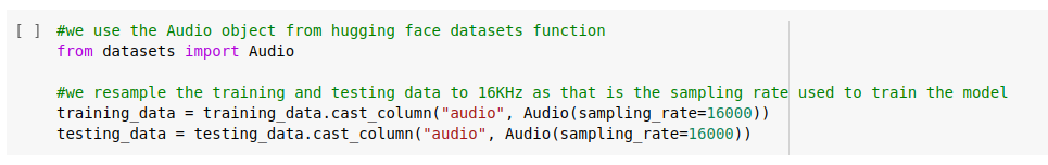 Fig 11. Downsampling the Audio clips to 16KHz.