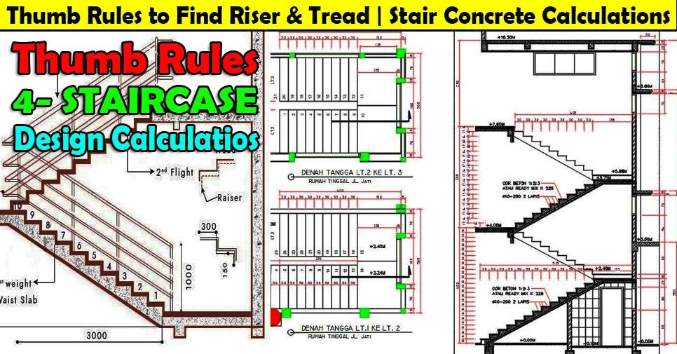 What is Staircase | Staircase Design Calculation | Concrete Calculation of  Staircase | by The Civil Engineering | Medium