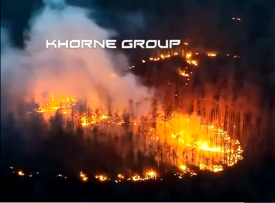 Results of a Dracarys drone attack. Image: Twitter video screenshot