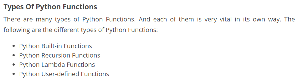 Functions in Python. There are many types of function in… | by ...