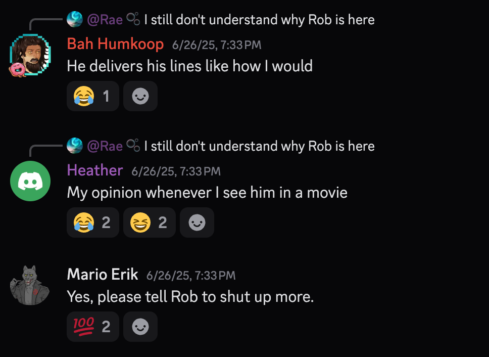 Rob will find no quarter in this group.