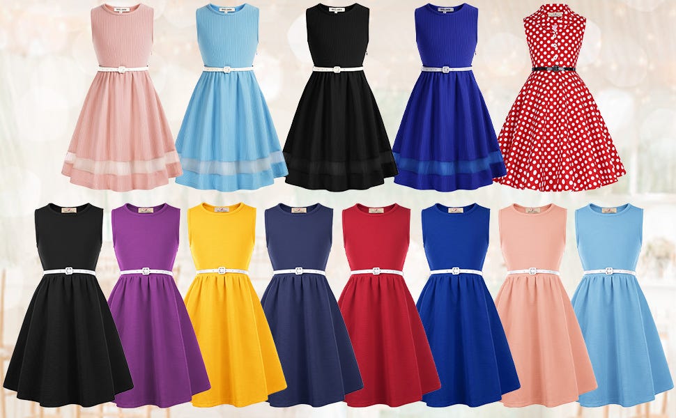 13 Grace Karin Girls Retro Sleeveless Floral Printed Swing Dresses