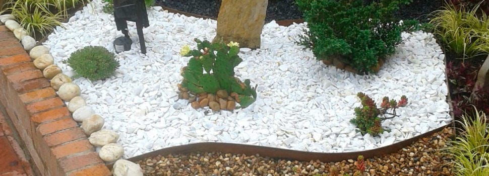 Piedras Decorativas Para Paisajismo Jardin Color Blanco 1 Kg
