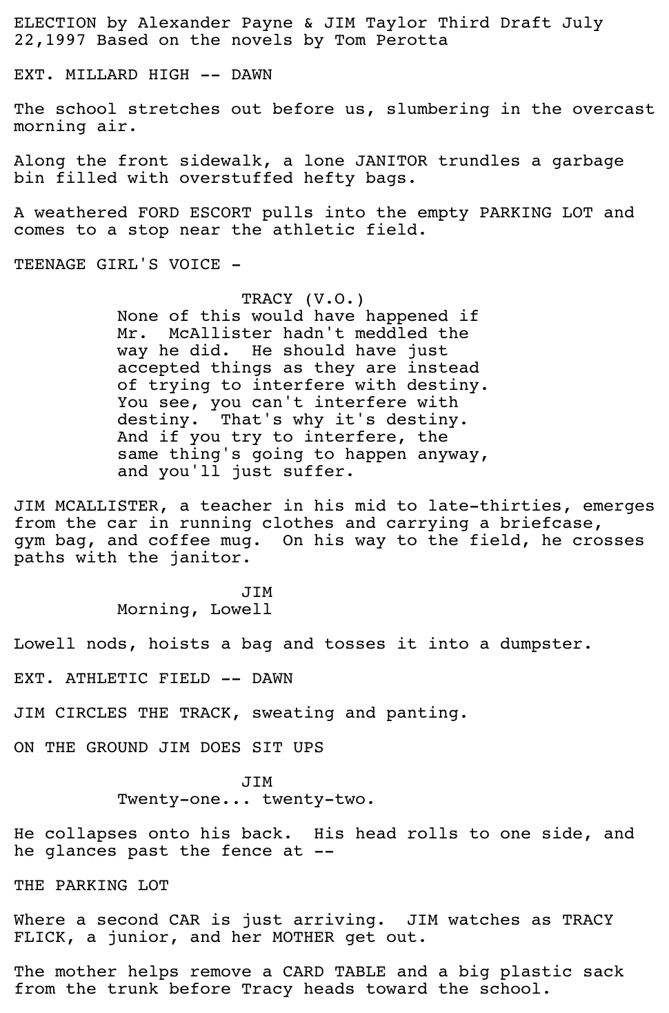 Page One: “Election” (1999). Screenplay by Alexander Payne & Jim… | by ...